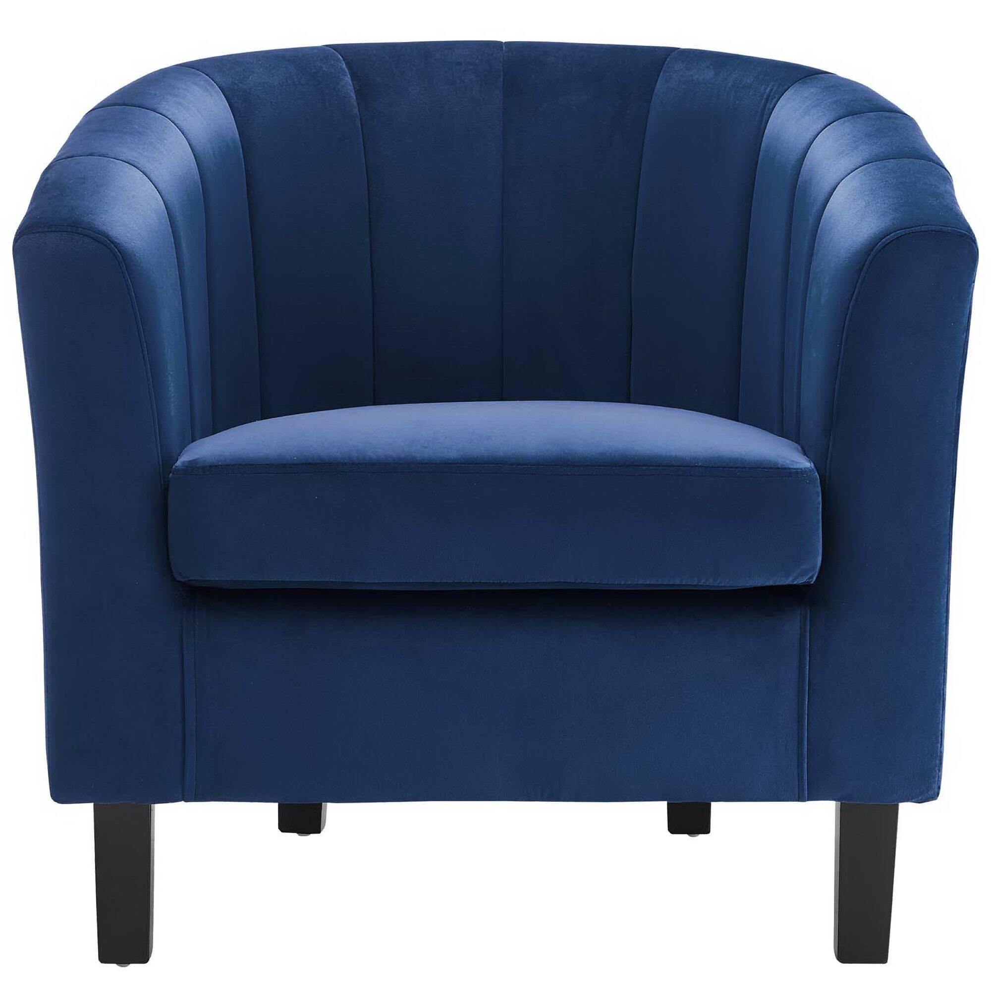 Left. Modway - Prospect Channel Tufted Performance Velvet Armchair by Modway - Blue.