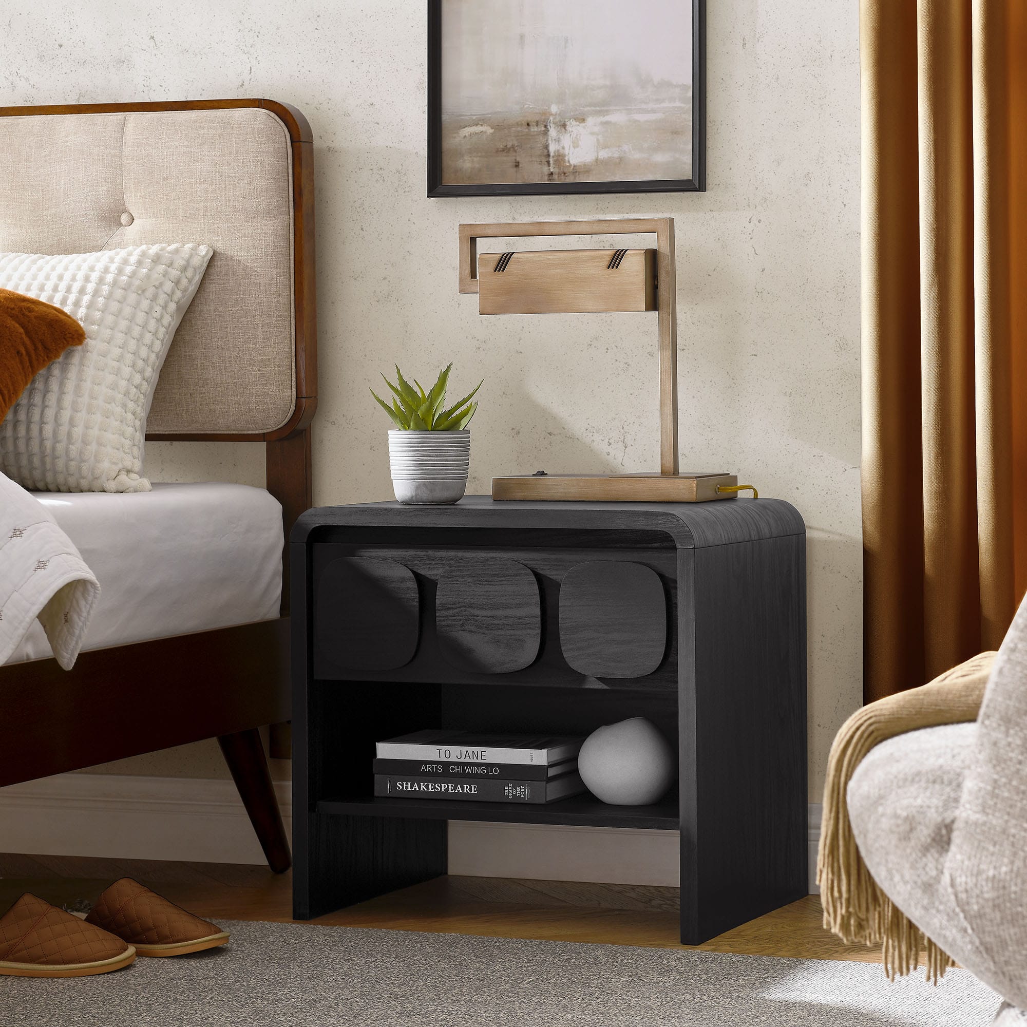 Toscana 1-Drawer Nightstand by Modway - Black