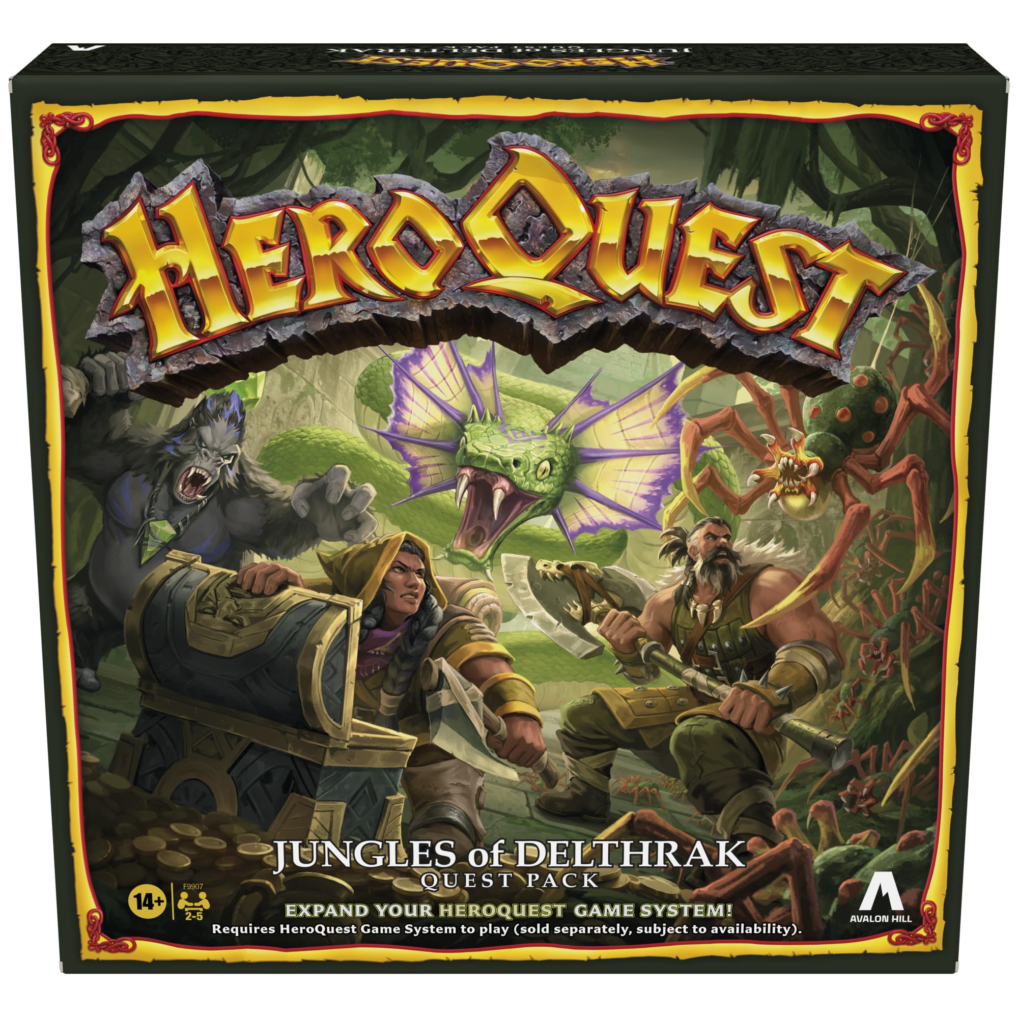 HeroQuest  
Jungles of Delthra Quest Pack  
Expand Your HeroQuest Game System!  
Requires HeroQuest Game System to play (sold separately, subject to availability).  
Avalon Hill  
14+  
2-5 players