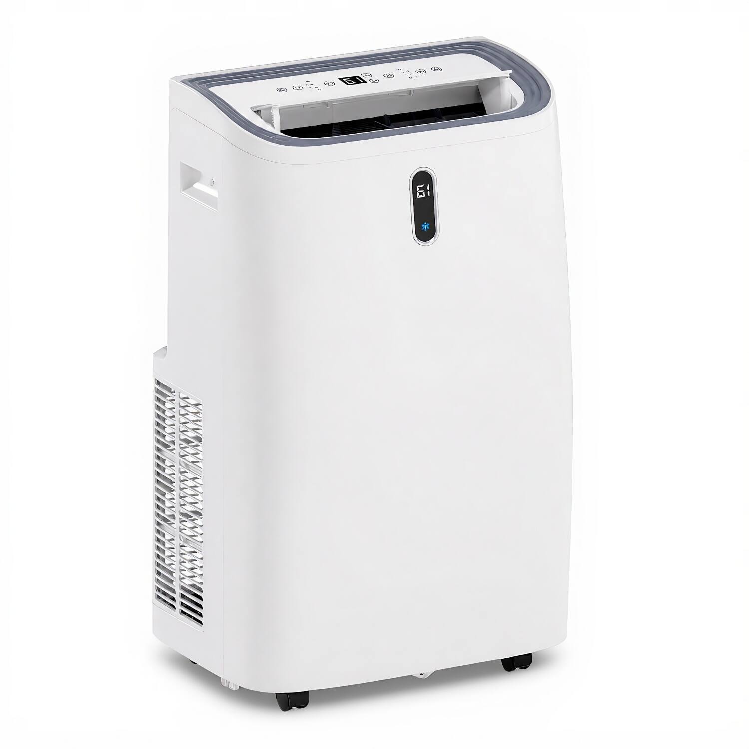 Front. JUJABU - 14000 BTU Portable Air Conditioner with WiFi & Remote Control, Cools Rooms Up to 700 Sq.Ft, Auto Swing, White - White.