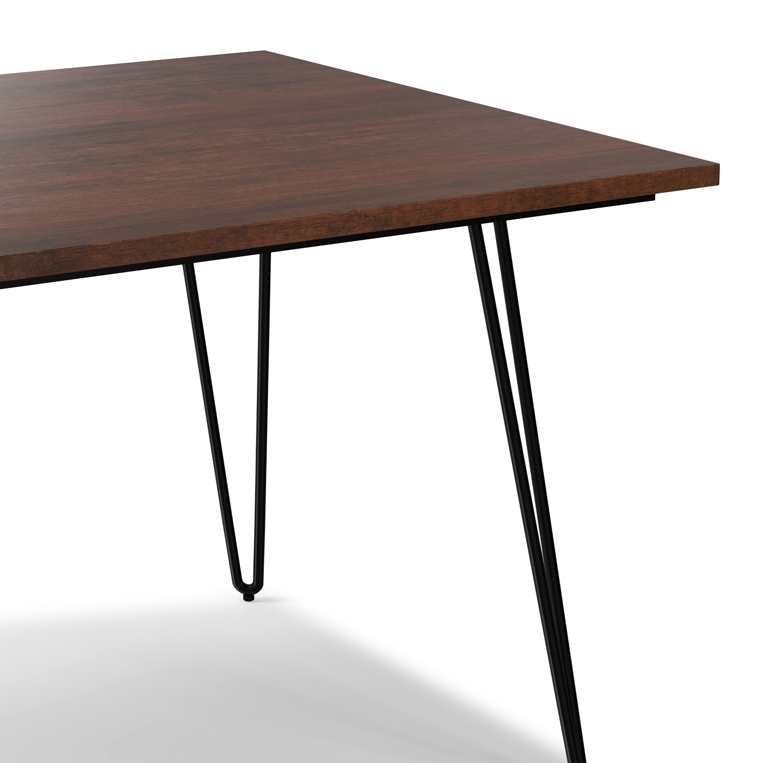 Alt View 6. Simpli Home - Hunter SOLID MANGO WOOD and Metal 66 inch x 40 inch Rectangle Industrial Dining Table in Umber Brown - Umber Brown.