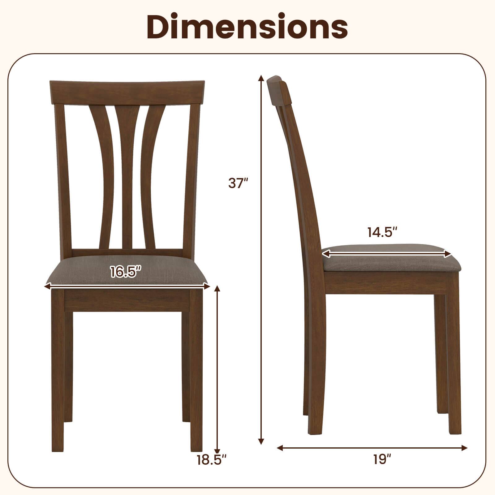Dimensions: 37", 14.5", 16.5", 18.5", 19"