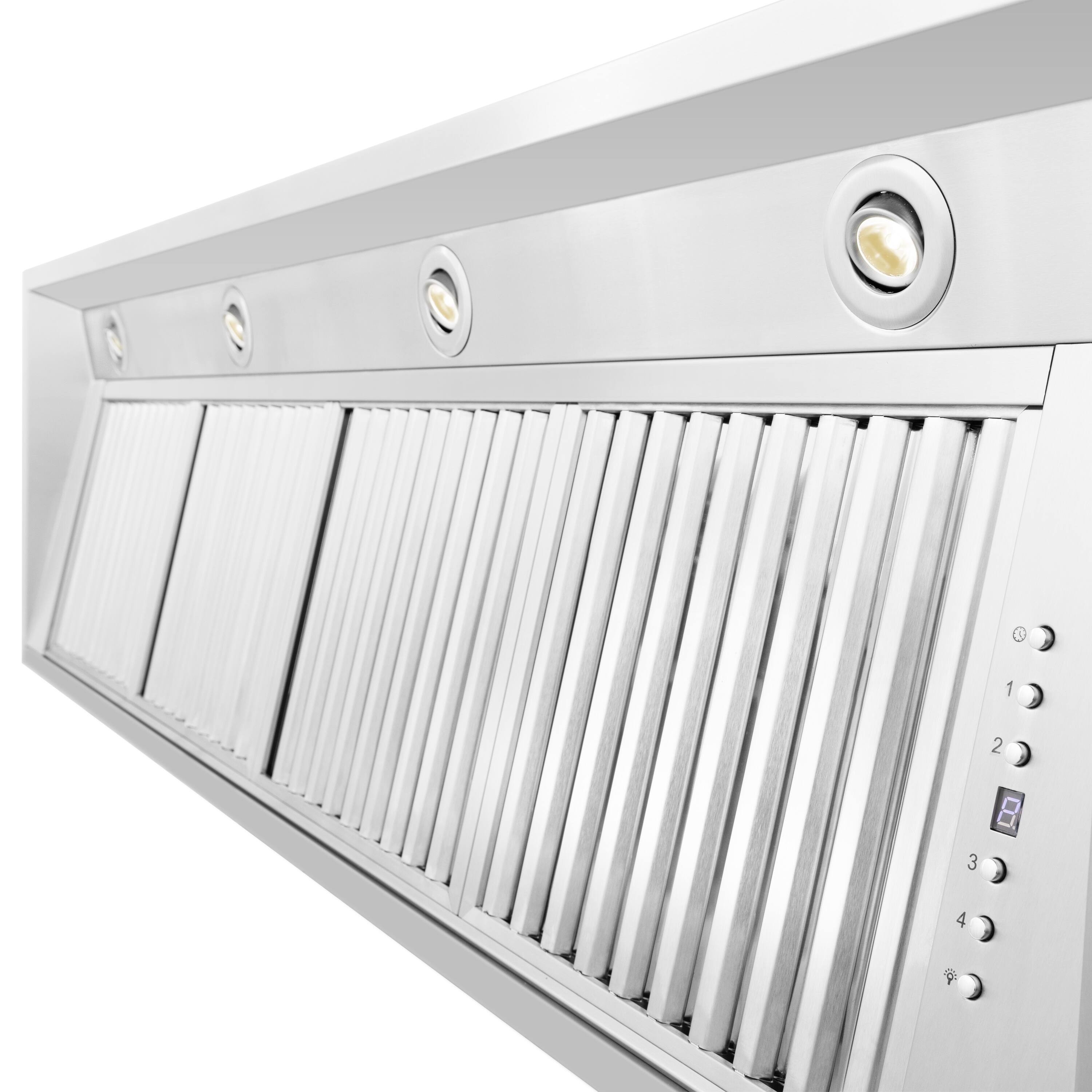 Alt View 2. ZLINE - ZLINE 58" Ducted Wall Mount Range Hood Insert in Stainless Steel (698-58) - Stainless Steel.