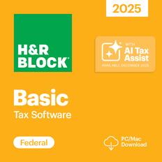 H&R Block
2025
Basic Tax Software
Federal
PC/Mac Download
With AI Tax Assist
Available December 2025