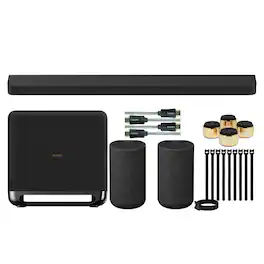 HT-A9000 BRAVIA Theater Bar 9 with Dolby Atmos with Sony SA-RS5 Wireless Rear Speakers with Built-in Battery