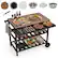 Front. Costway - Costway Outdoor Dining Cart with Korean BBQ Grill Folding Side Panel 2 Shelves for Camping - Natural + Silver + Black.