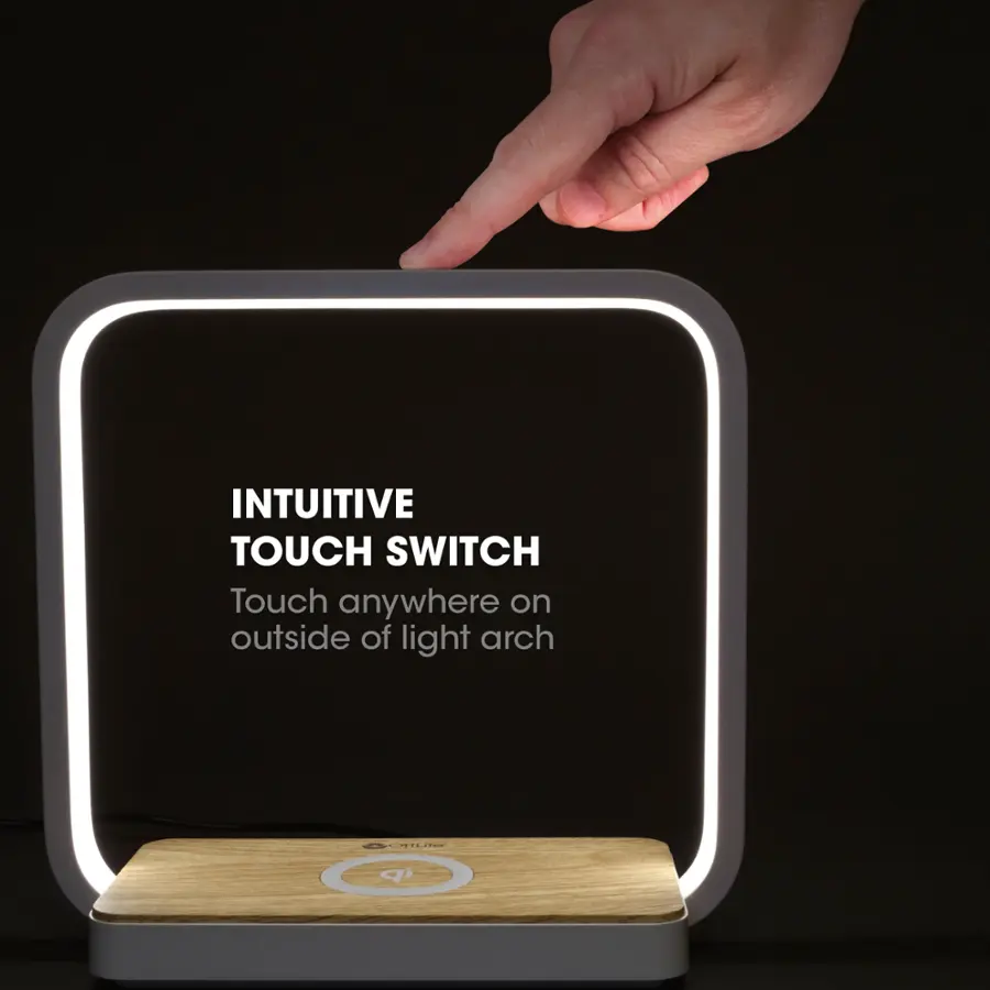 INTUITIVE TOUCH SWITCH Touch anywhere on outside of light arch.