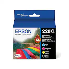 Epson - T220XL /Cyan/Magenta/Yellow High Yield Ink Cartridge, 4/Pack (T220SL-XCS) - Black
