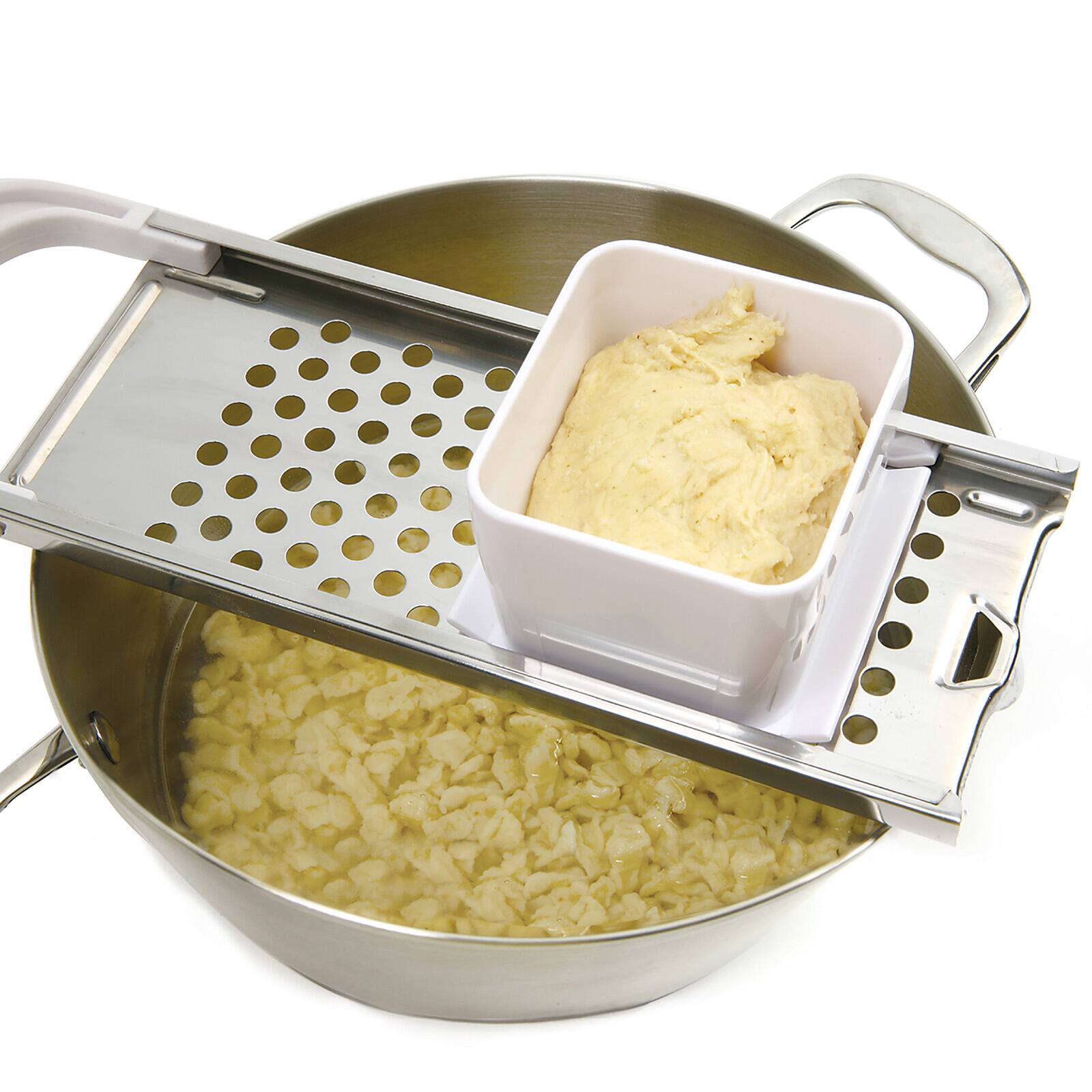 Alt View 1. Norpro - Spaetzle Maker, Stainless Steel with Sliding Hopper - Silver.