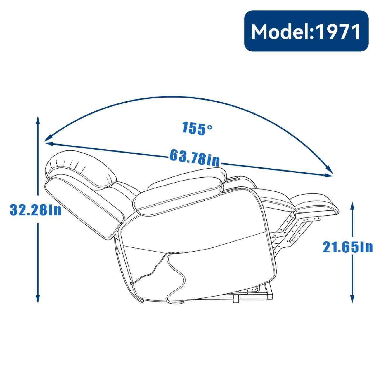 Model: 1971  
155°  
63.78in  
32.28in  
21.65in