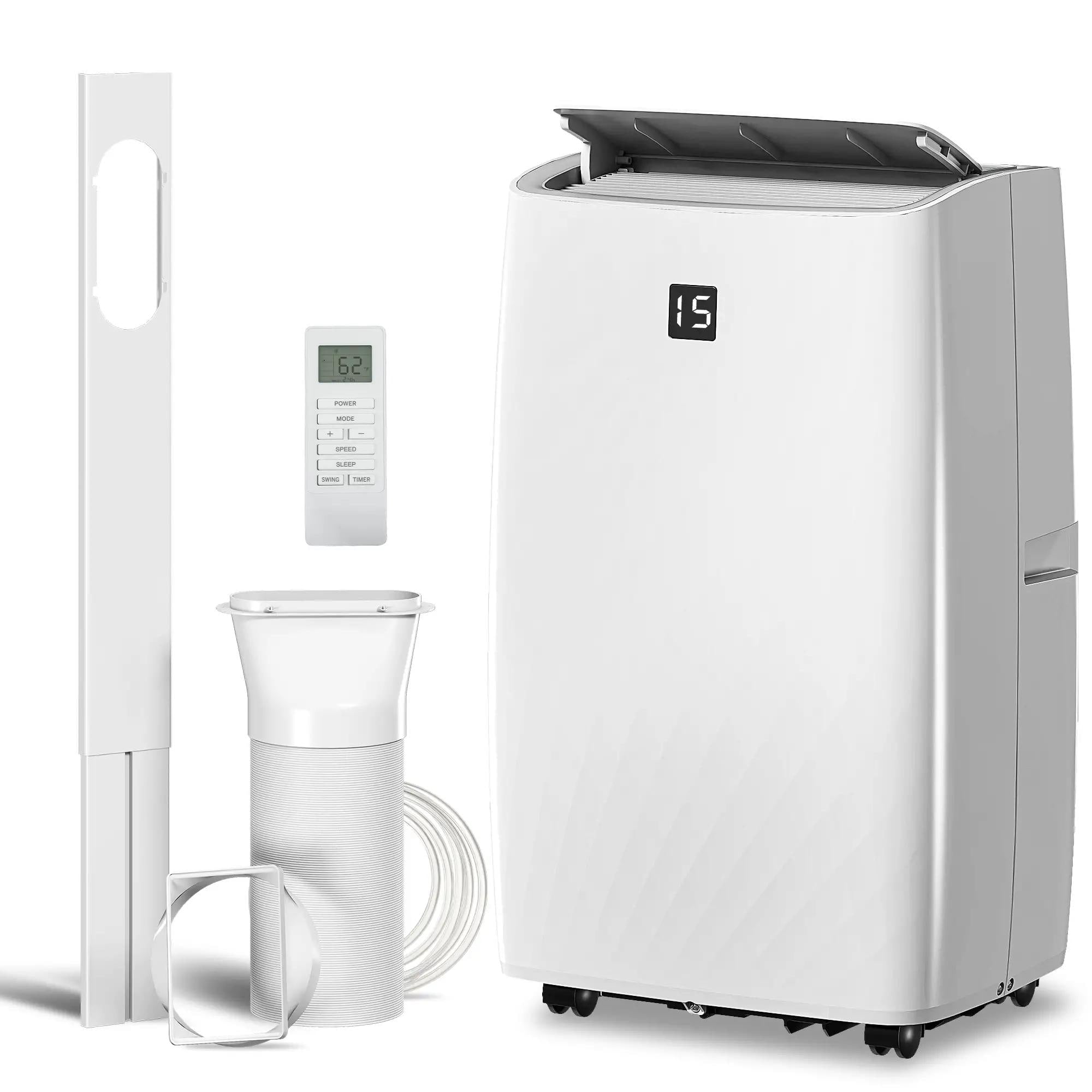 Resenkos - 12000 BTU Portable Air Conditioner, AC Unit with Cool, Dehumidifier, Window Kit， - White