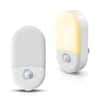 Front. Jandcase - JANDCASE 2-Pack 0.6W Plug-in Motion Sensor Night Light, 3000K Warm Glow,, 2-Step Dimming, ON/OFF/AUTO - White.