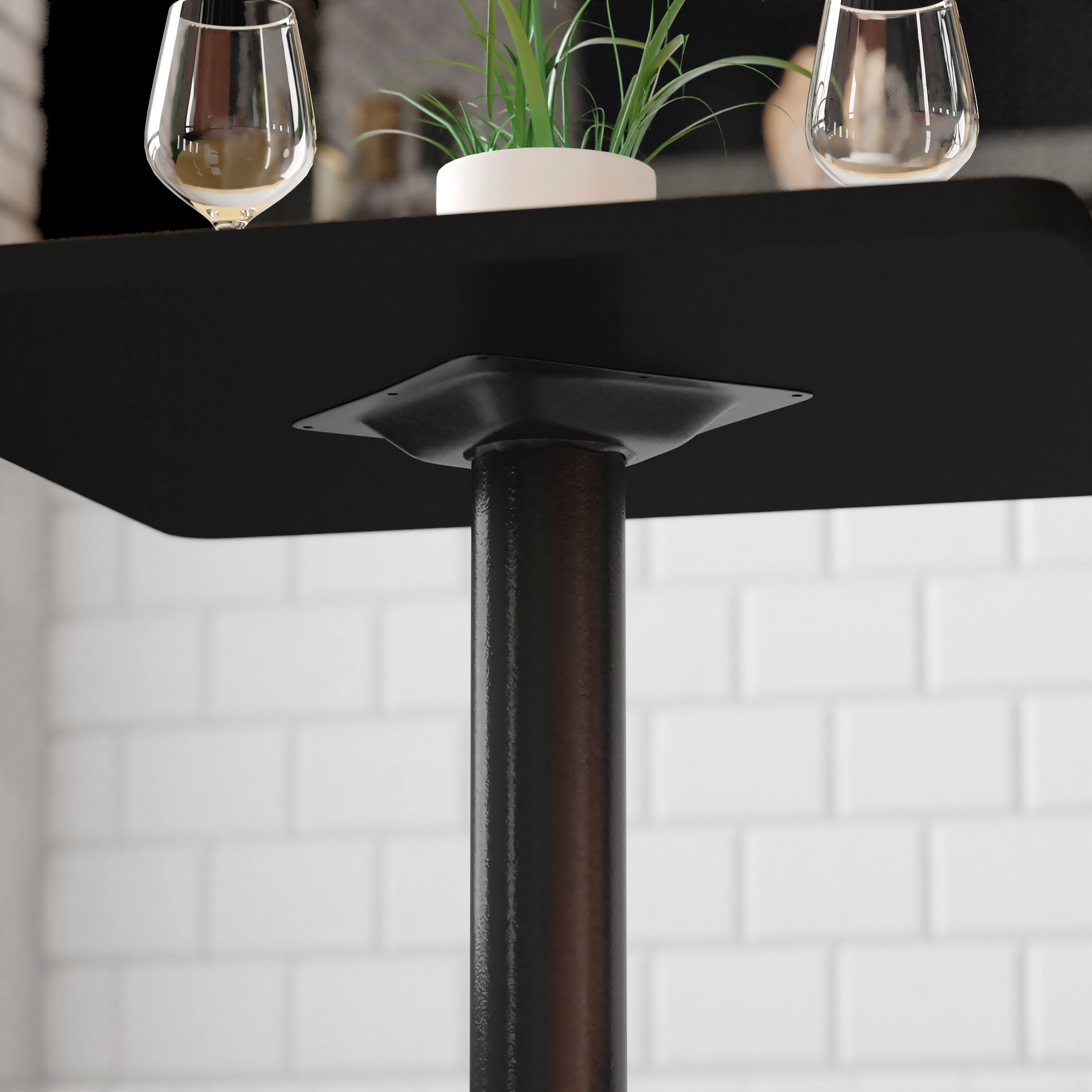 Alt View 2. Flash Furniture - Beverly 22'' x 22'' Restaurant Table X-Base with 3'' Dia. Table Height Column - Black.