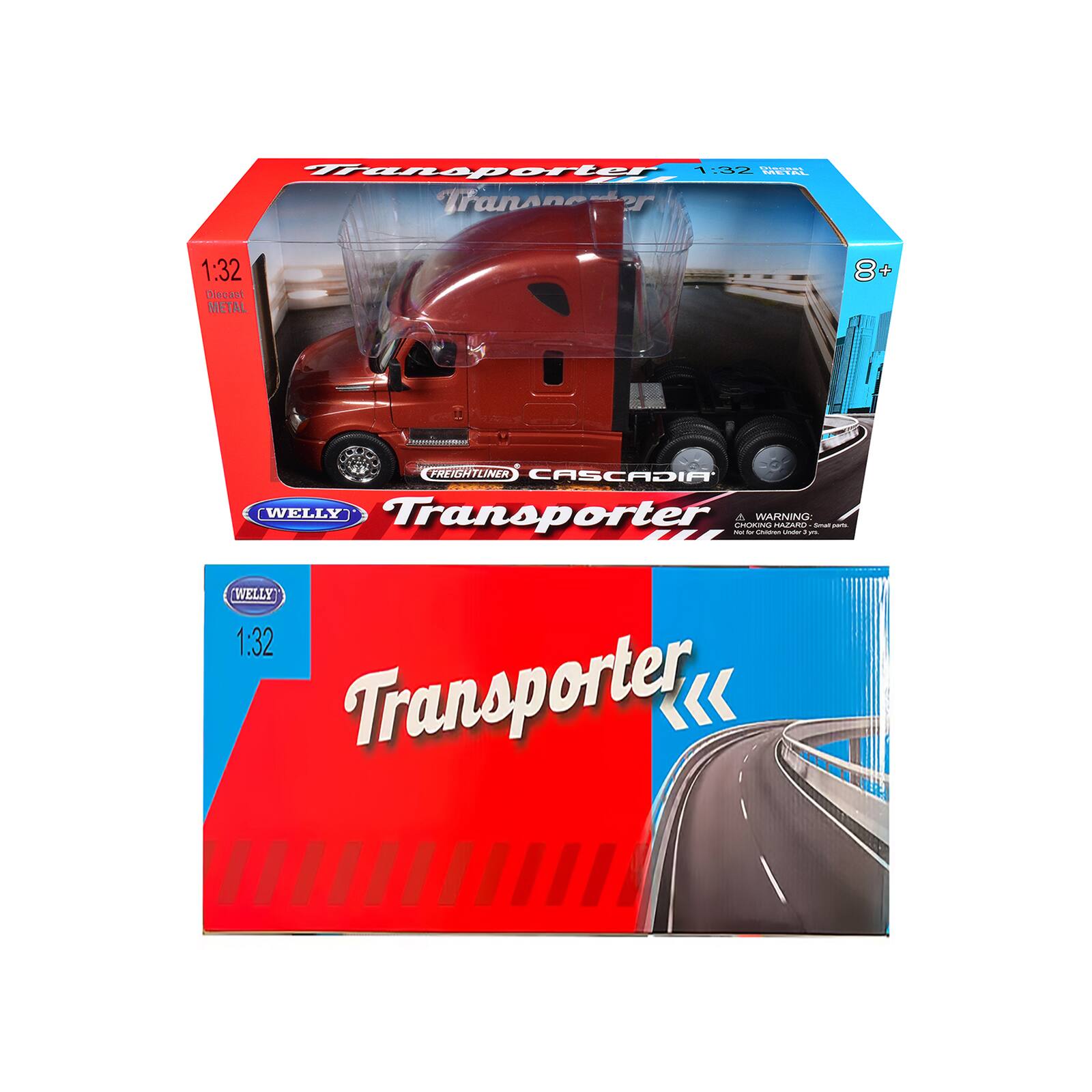 Transporter r Z NGAL Transneder er 1:32 Diecast METAL 8 + FREIN TLINER CASCADIA WELLY Transporter WARNING LMUA WI