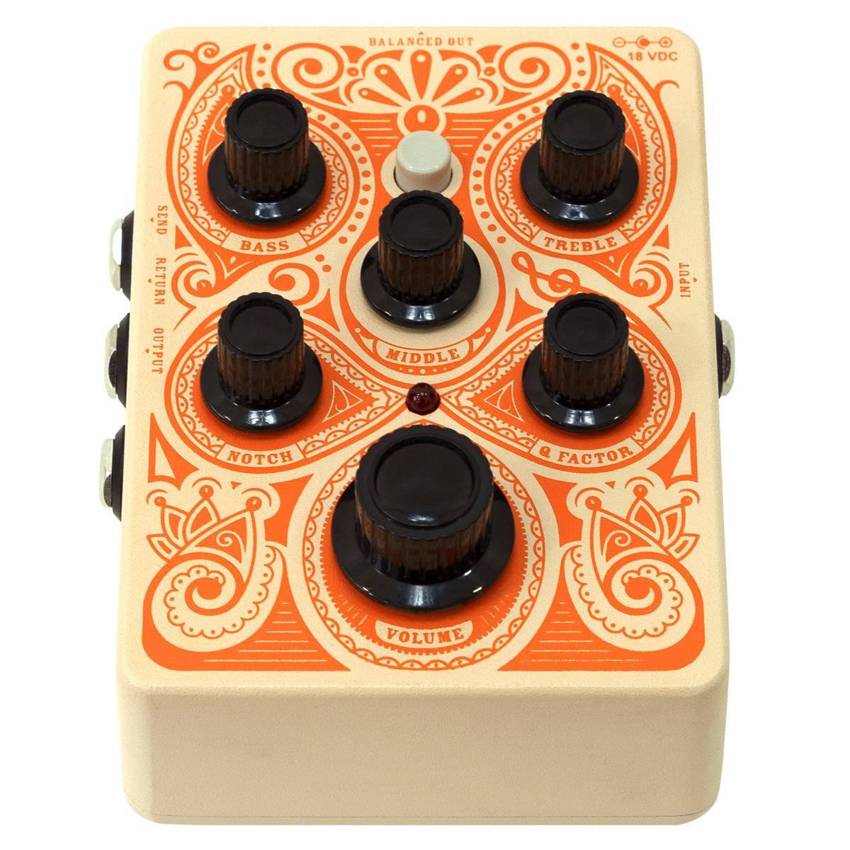 BALANCED OUT  
18 VDC  
SEND RETURN OUTPUT  
BASS  
MIDDLE  
TREBLE  
INPUT  
NOTCH  
Q FACTOR  
VOLUME