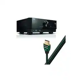 Yamaha - RX-V6A 7.1-Channel AV Receiver with MusicCast ADQ Forest 2.25m 8K-10K 48Gbps HDMI Cable (7.4ft) Bundle - Black