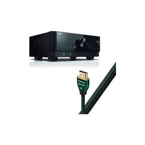 Front. Yamaha - Yamaha RX-V6A 7.1-Channel AV Receiver with MusicCast ADQ Forest 2.25m 8K-10K 48Gbps HDMI Cable (7.4ft) Bundle - Black.