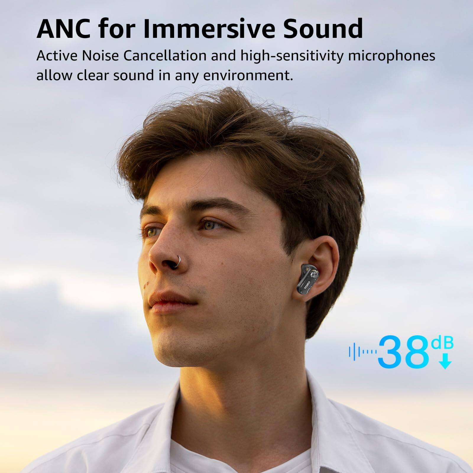 ANC for Immersive Sound
Active Noise Cancellation and high-sensitivity microphones allow clear sound in any environment.
38 dB