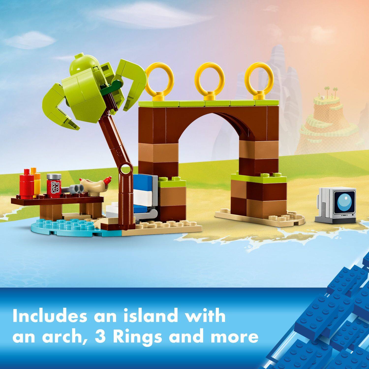 Includes an island with an arch, 3 rings and more.