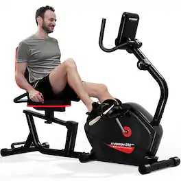 HARISON - 400LB Capacity Recumbent Exercise Bike with Magnetic Resistance, LCD Display & Tablet Holder (BBB12Eco) - Black