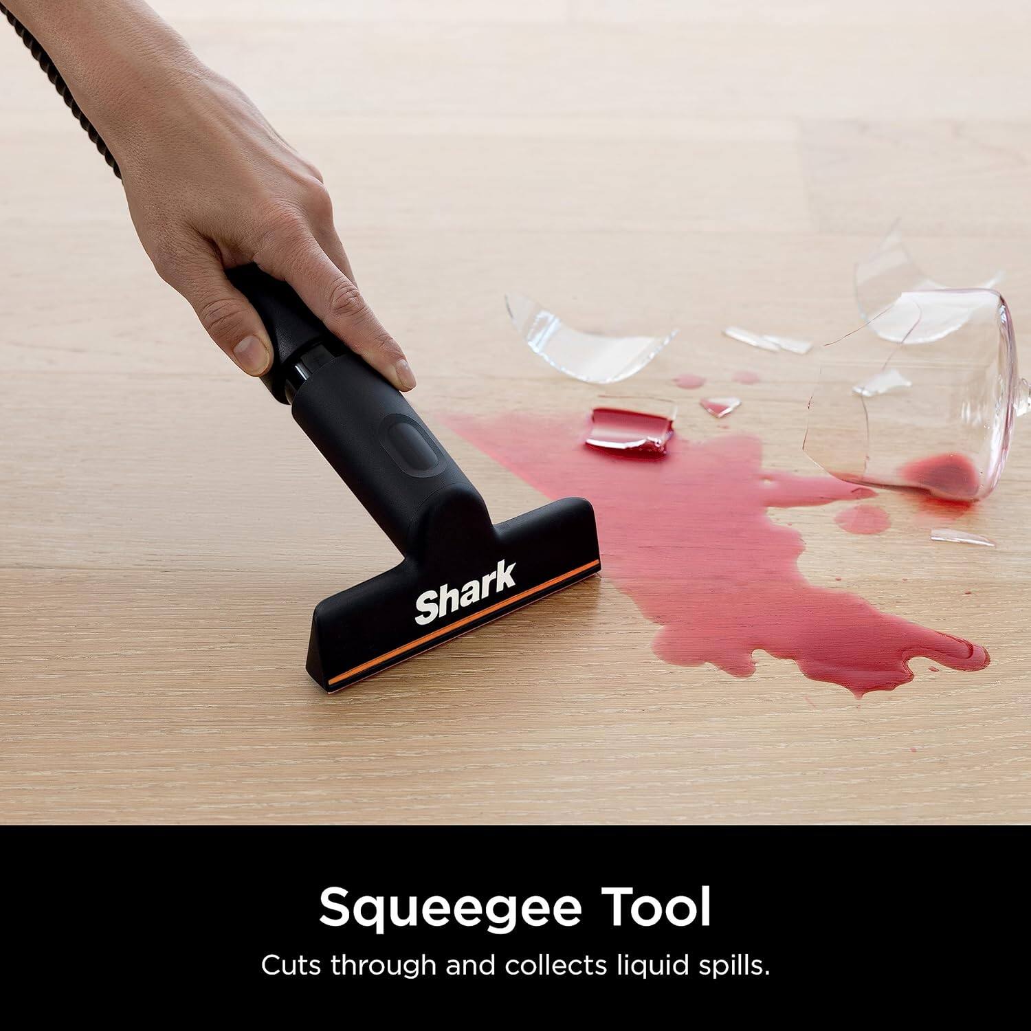 Shark Squeegee Tool  
Cuts through and collects liquid spills.