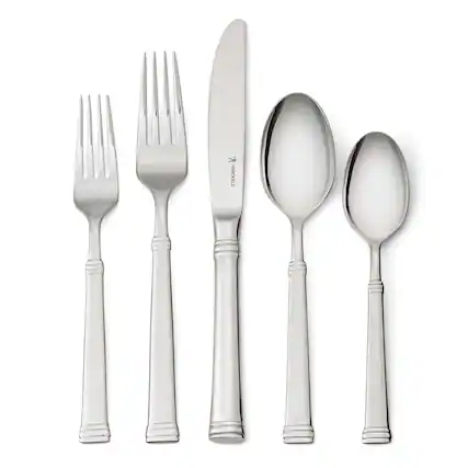 Front. Henckels - Henckels Plaza 65-pc 18/10 Stainless Steel Flatware Set - Stainless Steel.