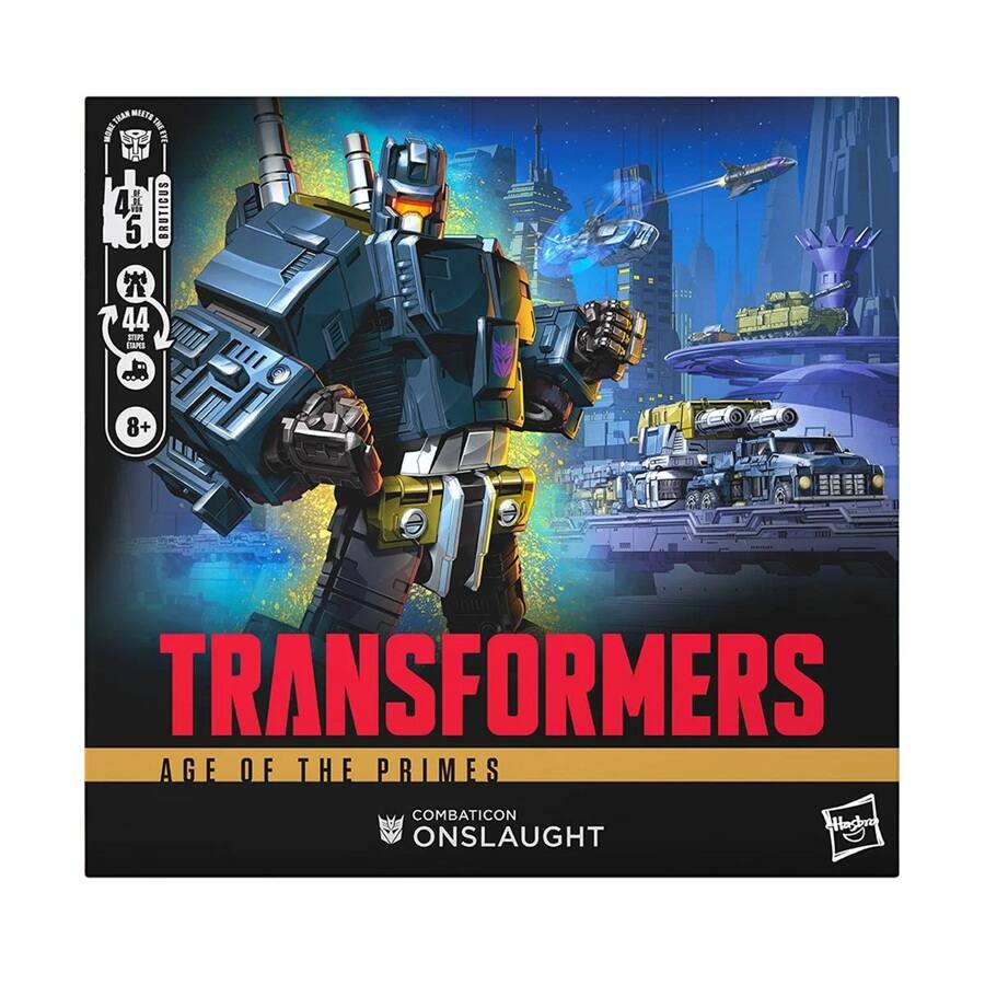 SBAR MARTO MORE THAN I WORE 4 & BRUTICUS 5 44 Ao TAP 8+ TRANSFORMERS AGE OF THE PRIMES COMBATICON ONSLAUGHT