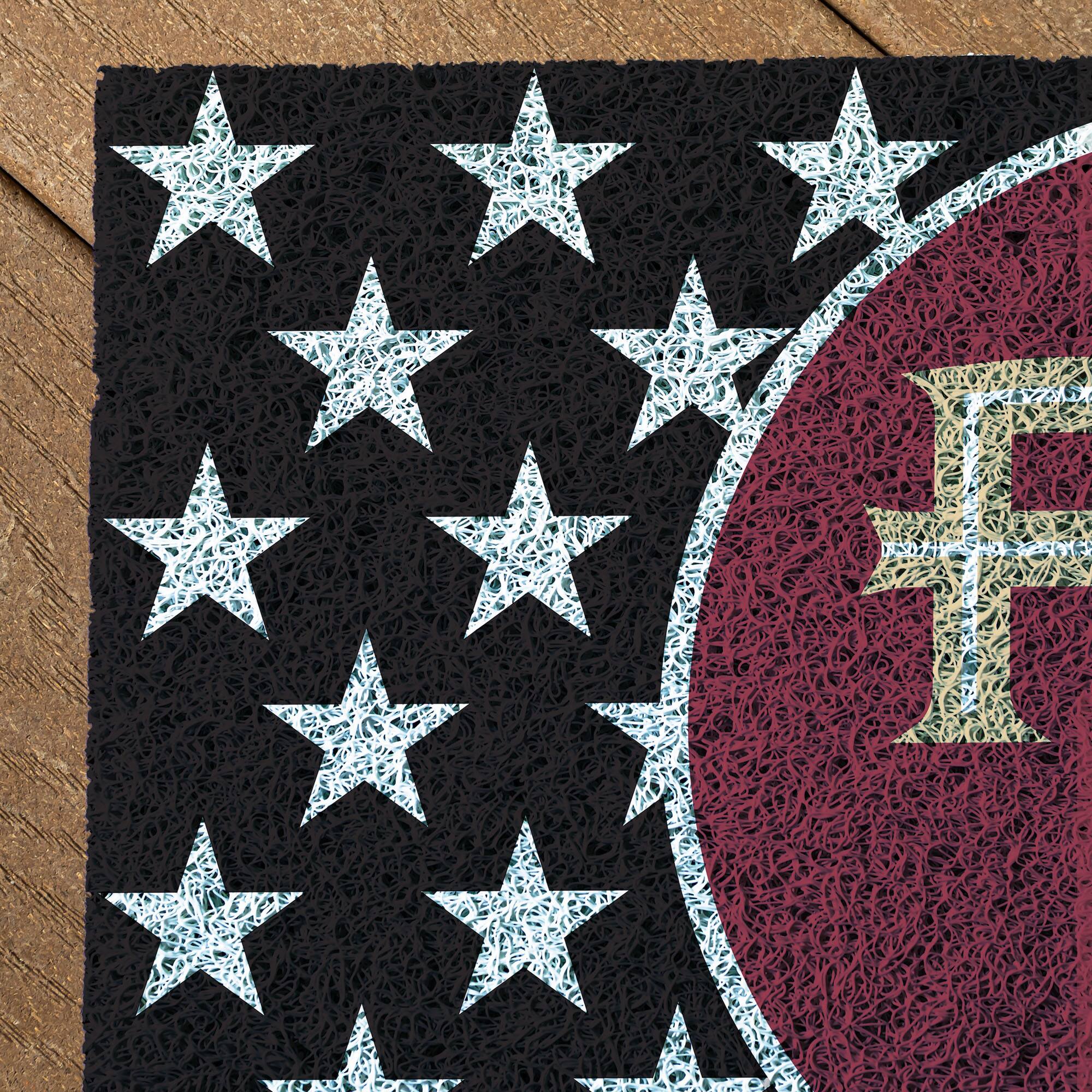 Alt View 2. Evergreen Enterprises - Florida State Seminoles 16" x 28" Stars & Stripes Patriotic Turf Mat - Multicolor.