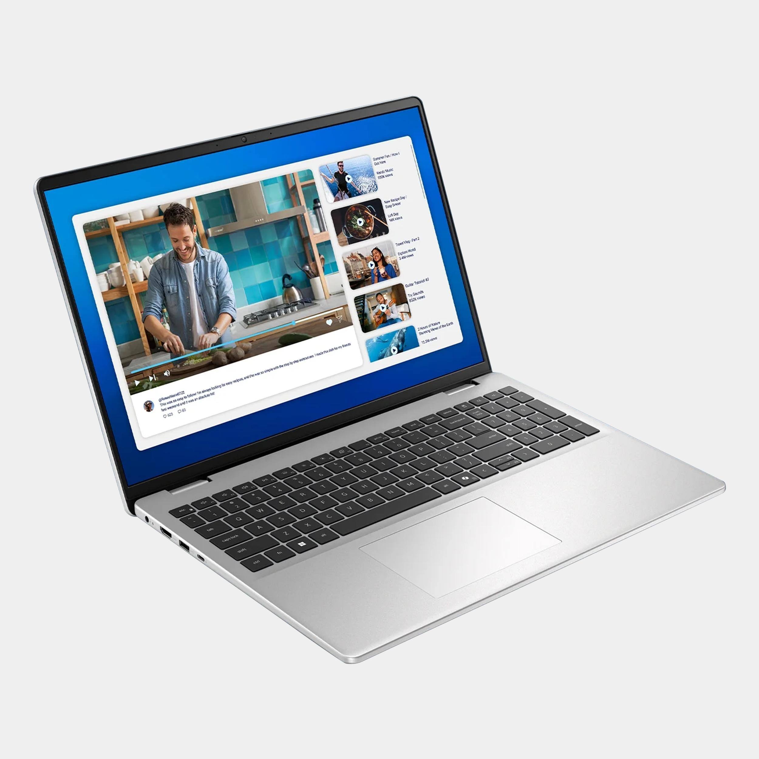 Alt View 2. Dell - Dell 16" FHD+ Touchscreen Laptop,Intel Core 7 150U,64GB DDR5,4TB SSD,Backlit Keyboard,Fingerprint,Win 11,Silver - Silver.