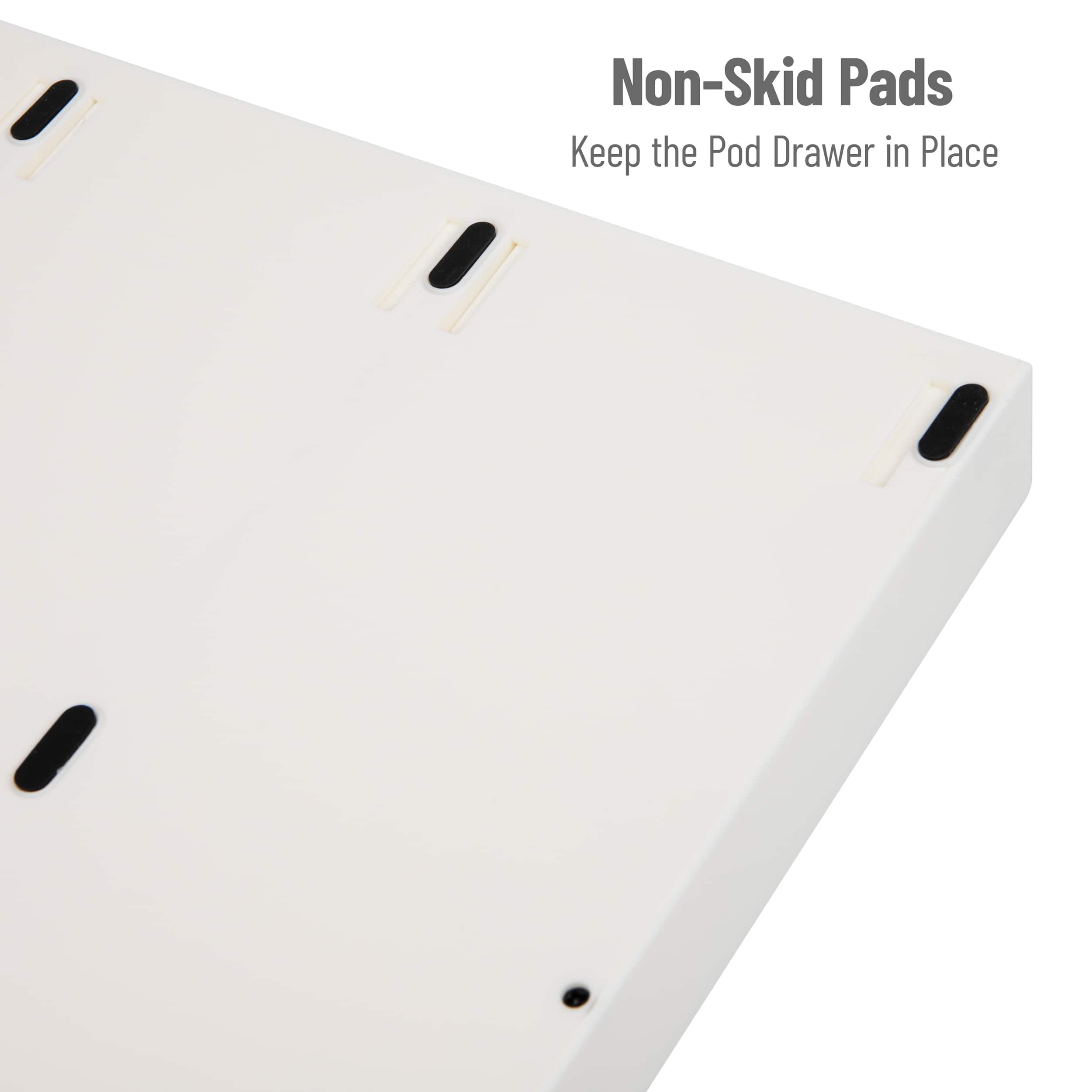 Alt View 12. Mind Reader - Single Serve Coffee Pod Organizer with 3 Drawers, 36 Pod Capacity, Countertop, 13.5"L x 12.25"W x 2.5"H - White.