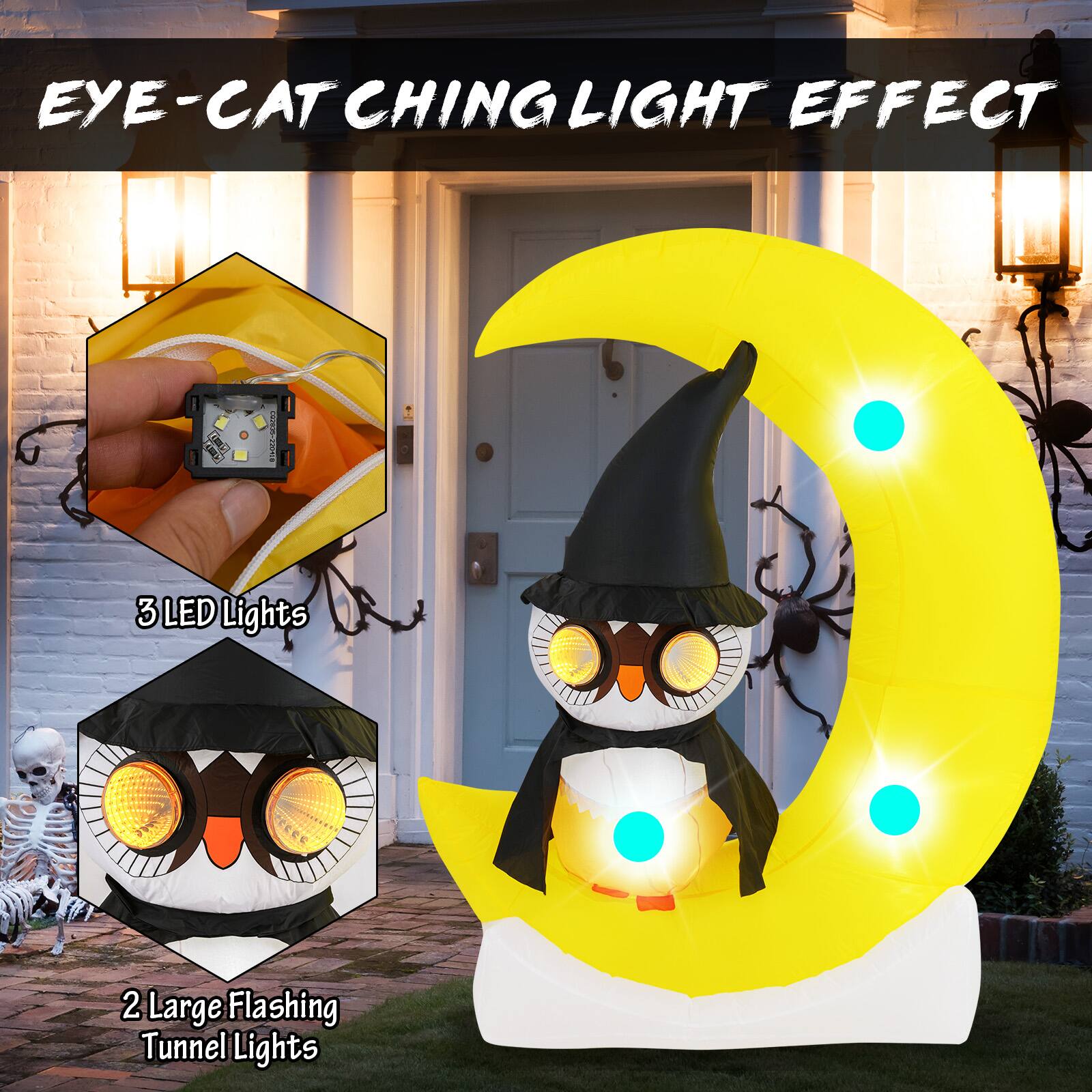 EYE-CATCHING LIGHT EFFECT! 3 LED Lights 2 Large Flashing Tunnel Lights