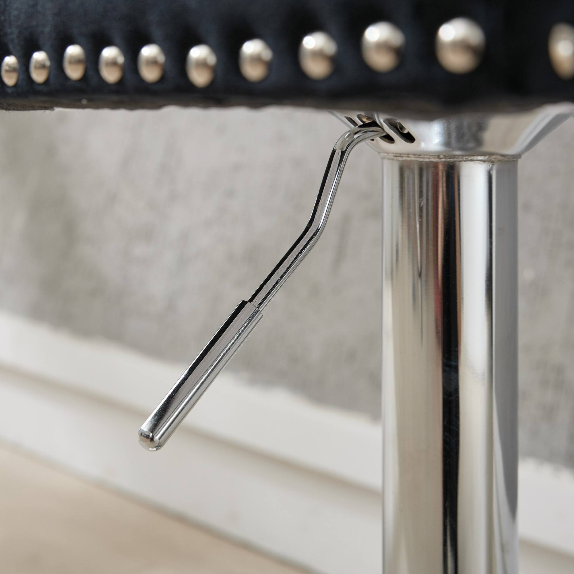 Alt View 4. PexFix - Upholstered Velvet Bar Stools, Set of 2, Adjustable Height Swivel with Tufted Back, Wide Base for Home Pub - Black.