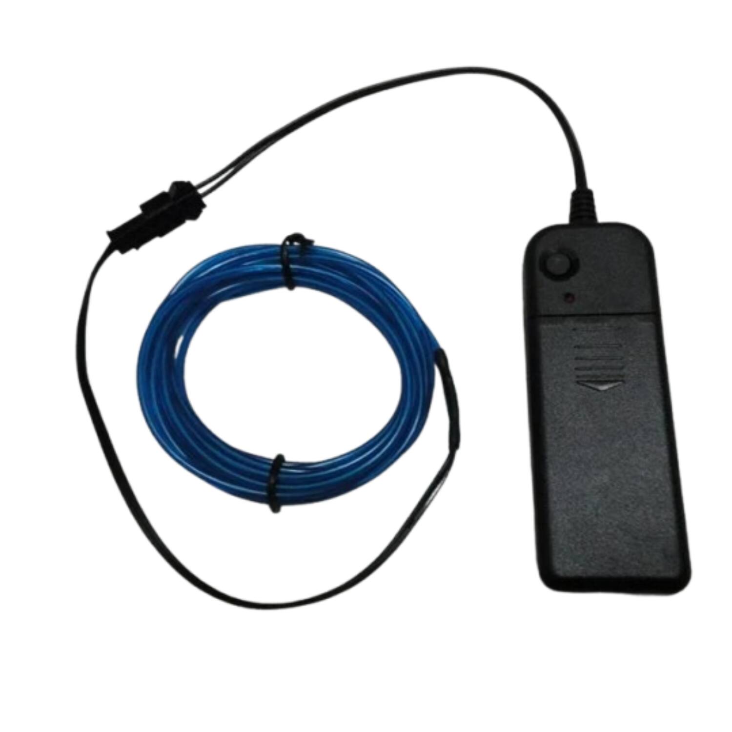 Left. Home Collection - 3.28Ft Battery Powered Neon LED EL Wire String Light Blue - Blue.