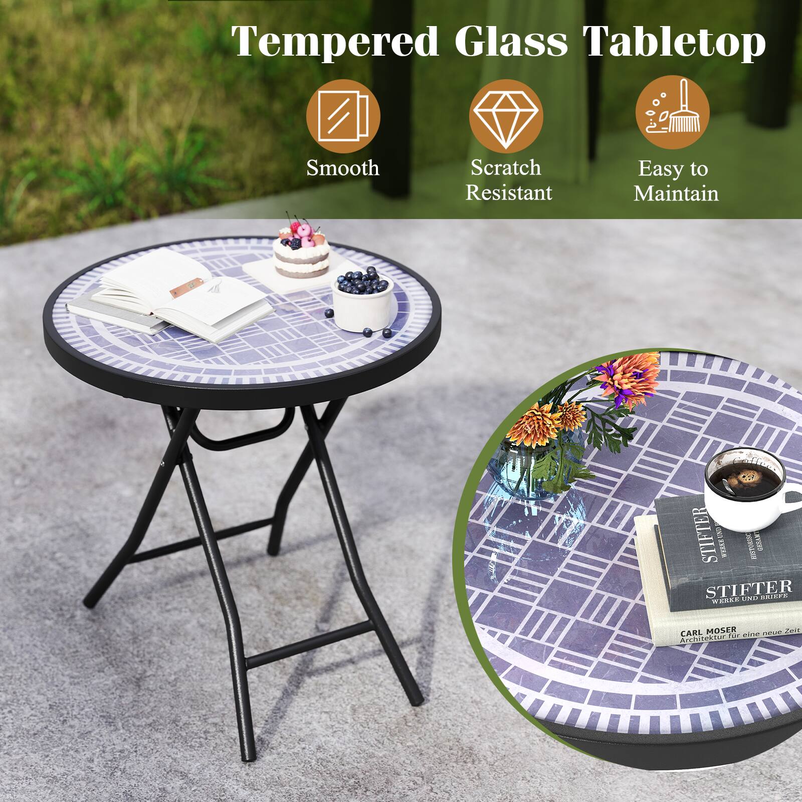 Tempered Glass Tabletop Smooth Scratch Resistant Easy to Maintain STIFTER UND BRENFE UND ASAE CARL MOSER ue Zeit kur r eine Architektur.fu