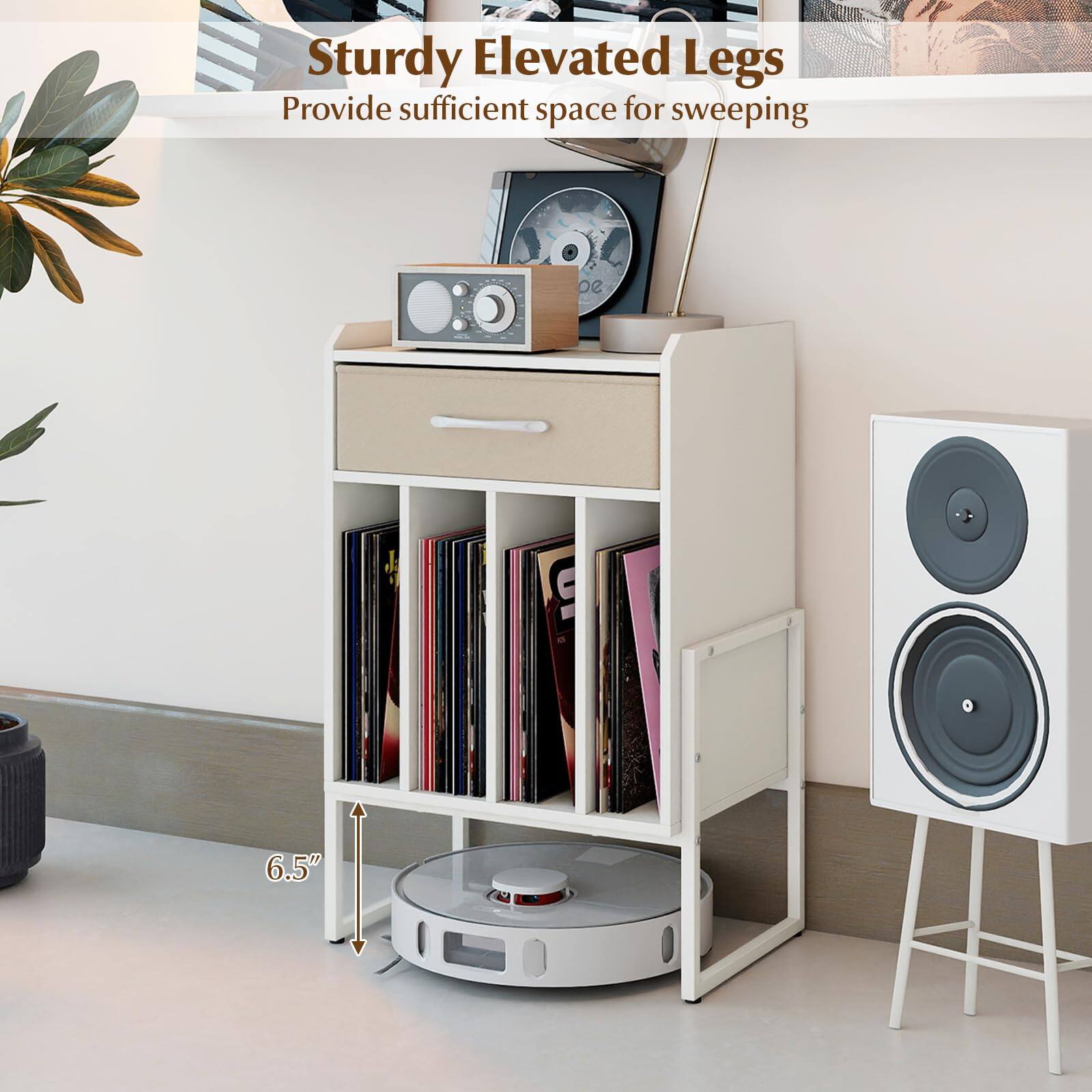 Sturdy Elevated Legs  
Provide sufficient space for sweeping  

6.5"