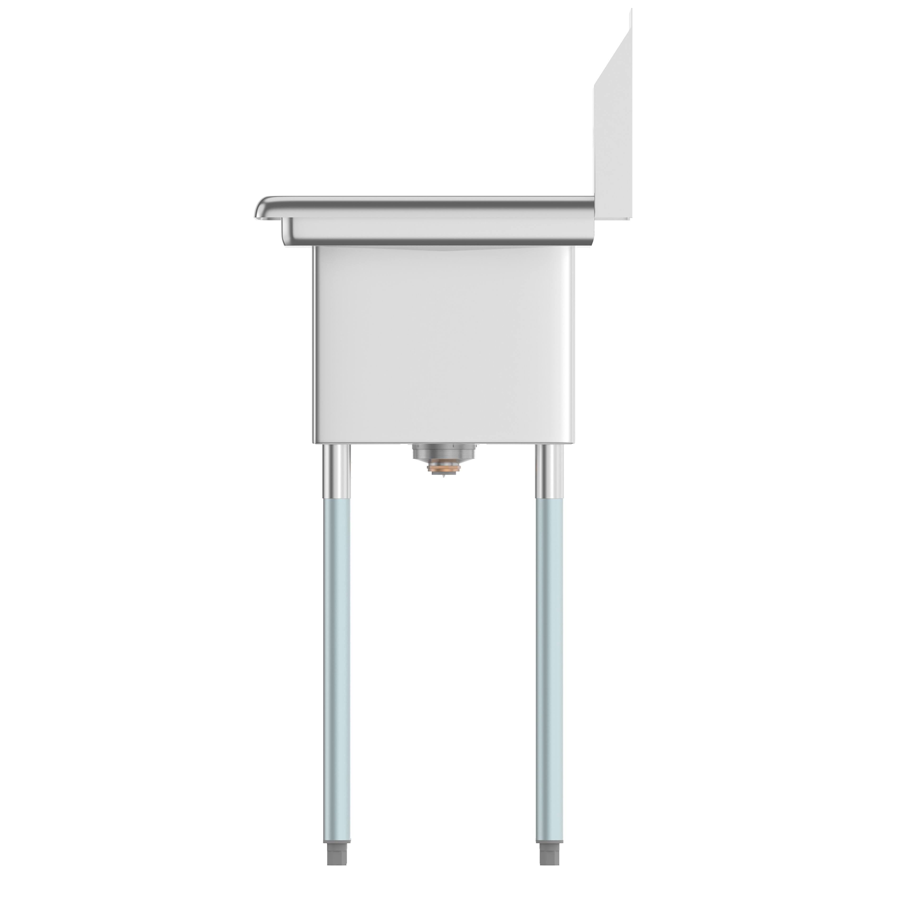 Alt View 4. Koolmore - 23 in. One Compartment Stainless Steel  Sink with Drainboard, Bowl Size 10"x 14"x 10" SA101410-10R3. - Stainless Steel.