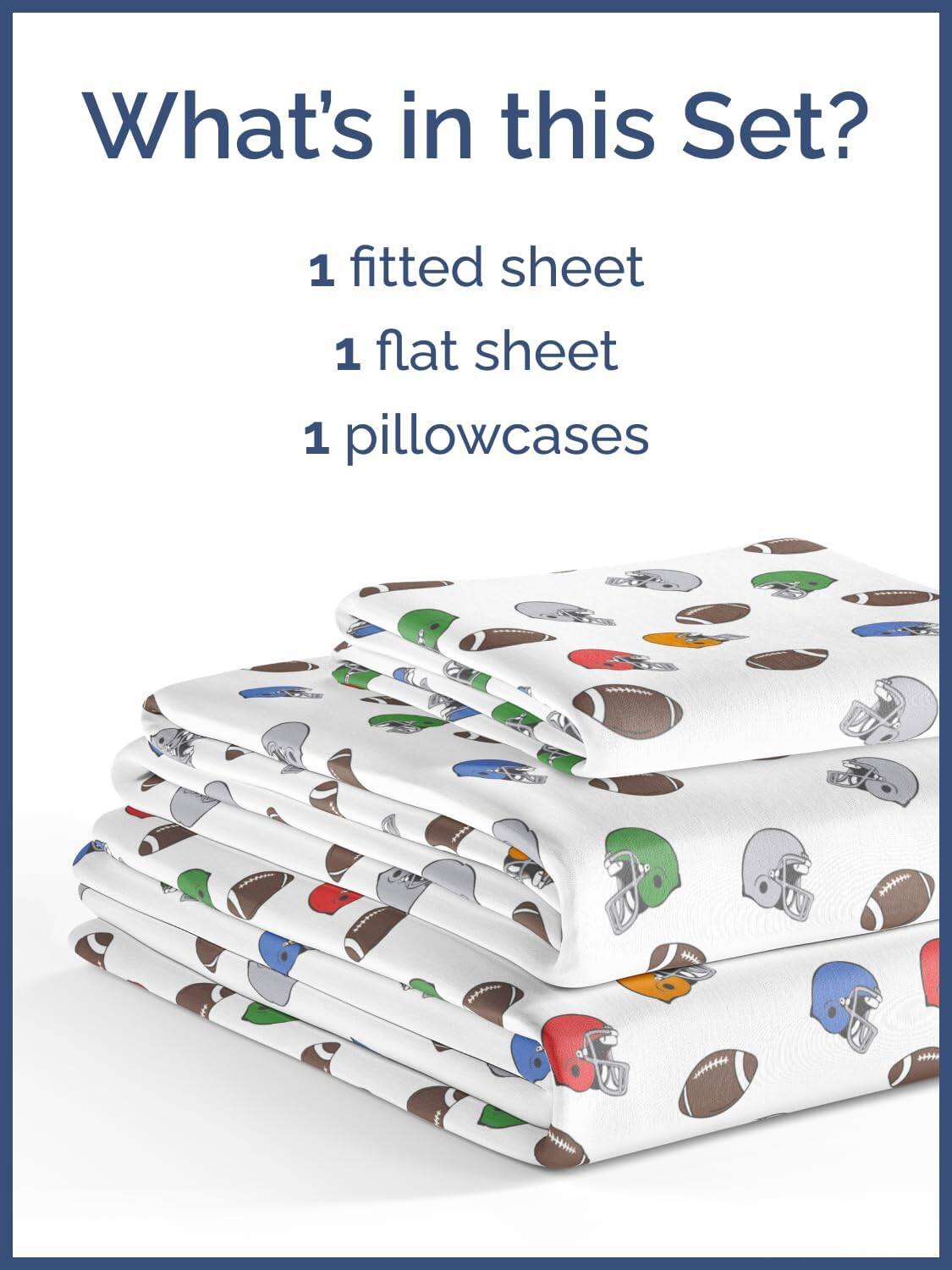 What's in this Set?  
1 fitted sheet  
1 flat sheet  
1 pillowcases