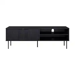 CorLiving - Lysander Collection TV Stand with Cabinets for Most TV's up to 75" - Black