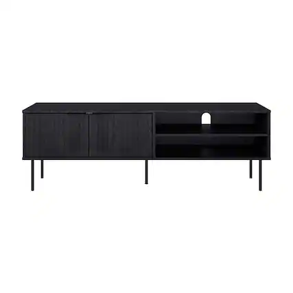 Front. CorLiving - Lysander Collection TV Stand with Cabinets for Most TV's up to 75" - Black.