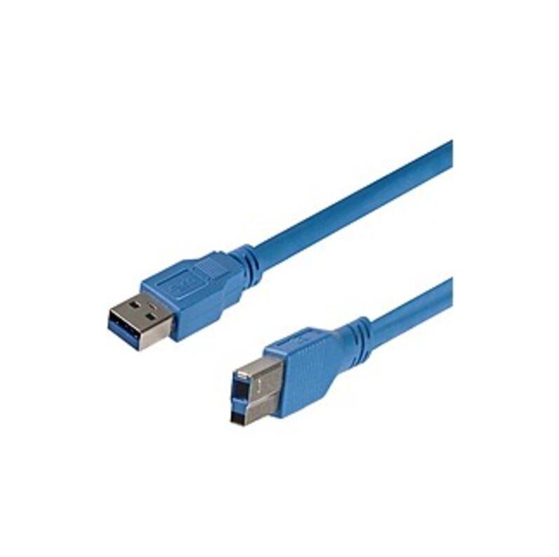 Front. Startech - .com USB3SAB1 1 ft SuperSpeed USB 3.0 Cable A to B - M/M - Type A Male USB - Type B Male USB - 1ft - Blue.
