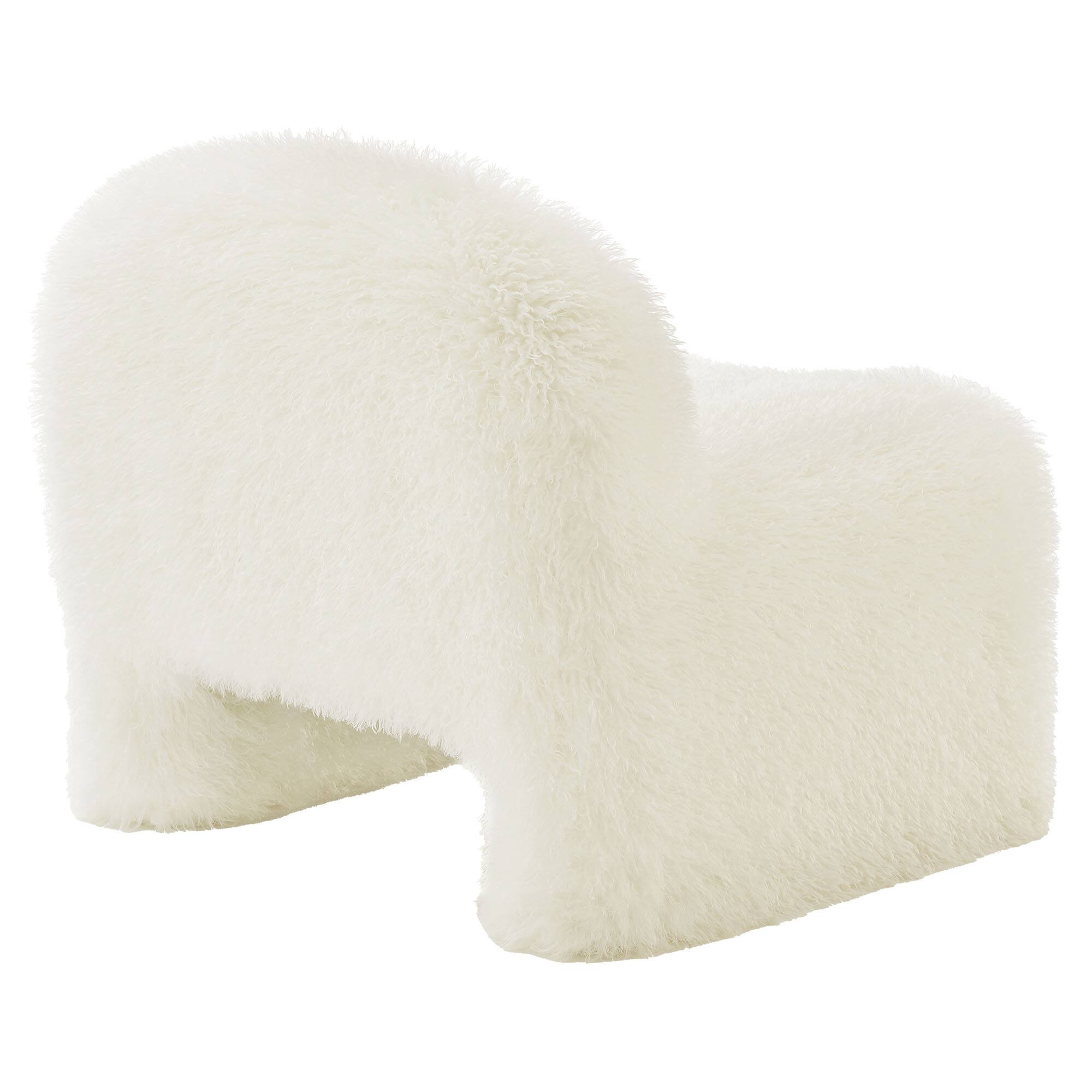 Alt View 4. Modway - Mina Faux Fur Accent Chair by Modway - White.