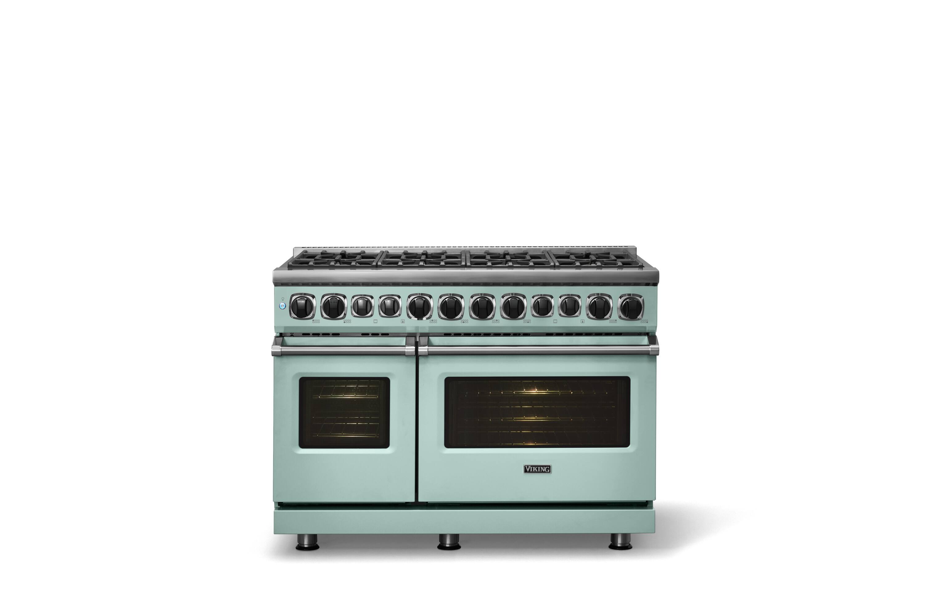 Alt View 1. Viking - 48 in. Wide 8 Burner Dual Fuel Sealed Burner Range - Splash.