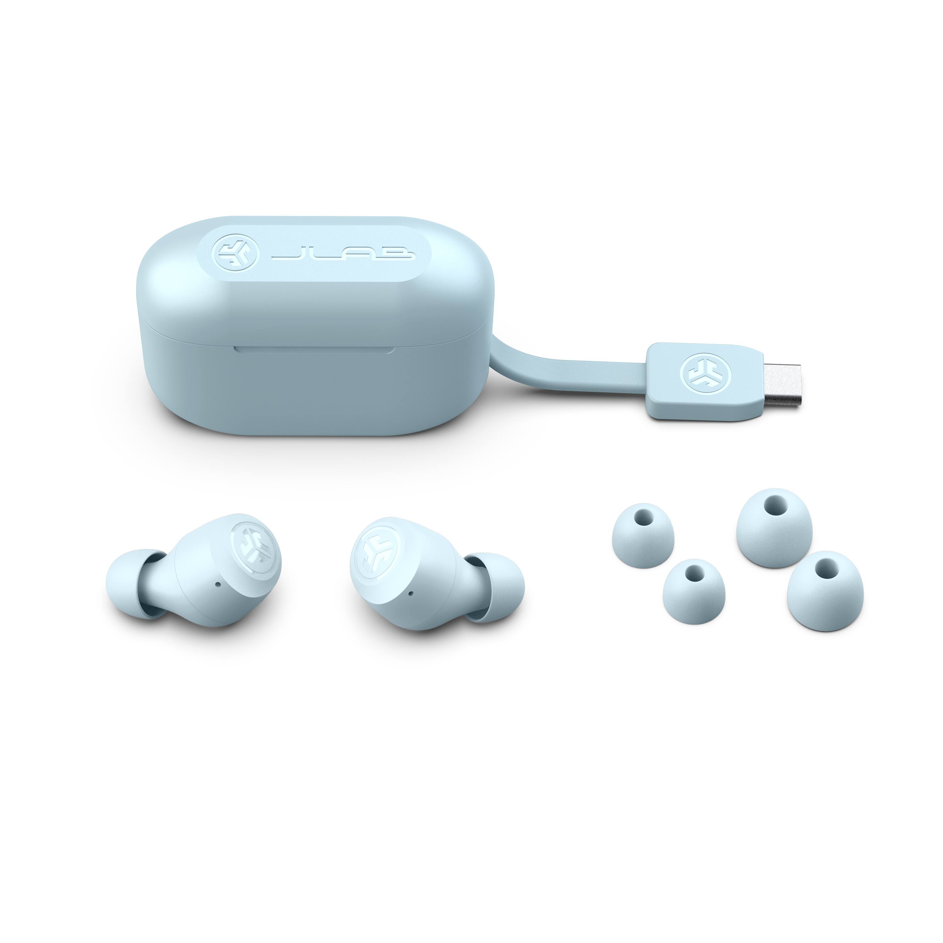 Back. JLab - GO Air POP True Wireless In-Ear Headphones - Light Blue.