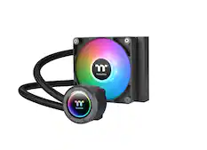 Front. Thermaltake - TH120 ARGB Sync V2 120mm Radiator AIO CPU Liquid Cooler with Mirror Rotating Cap Design - Black.