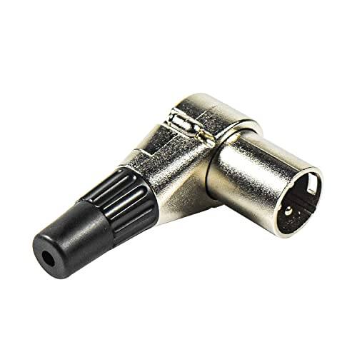 Back. HQRP - 4-Pack 3-Pin XLR Adjustable Right-Angle Male Connectors - 7-Position Mic Audio Cable Plug - Black.