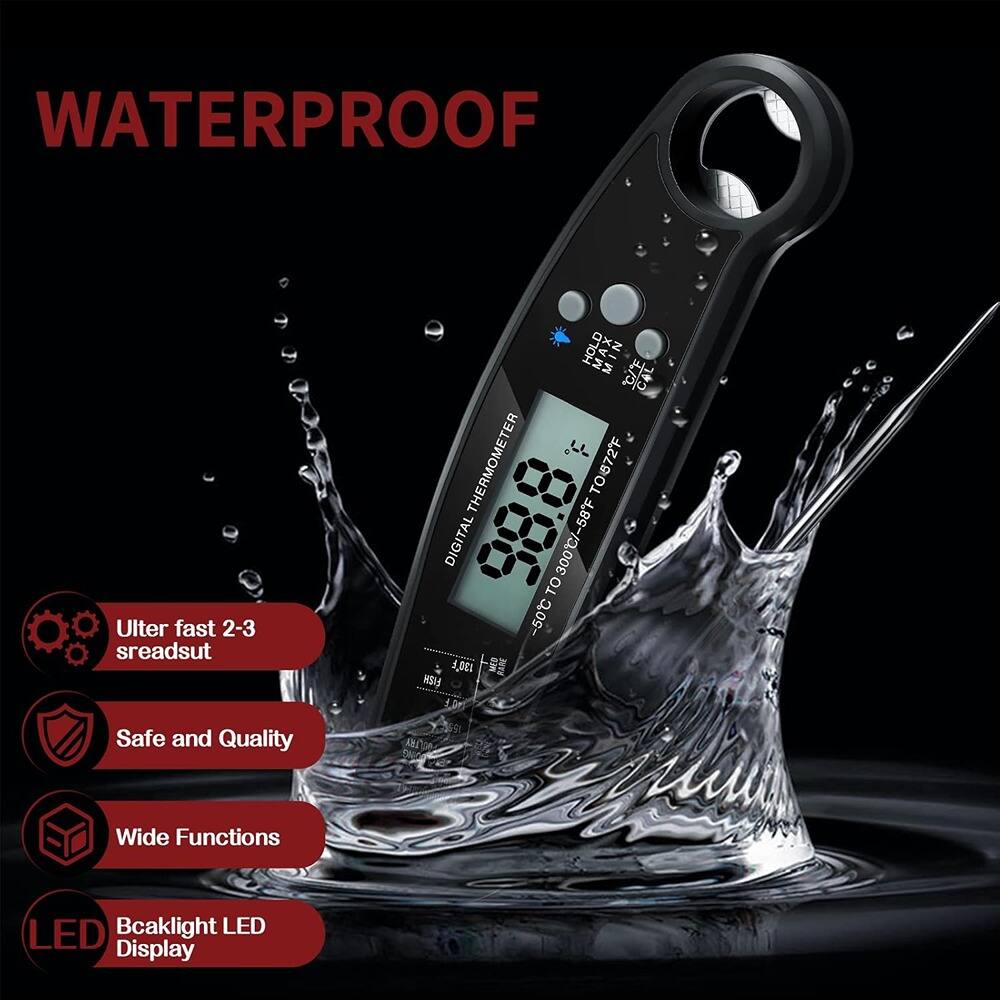 WATERPROOF

- Ultra fast 2-3 seconds
- Safe and Quality
- Wide Functions
- Backlight LED Display

DIGITAL THERMOMETER TO 872F DIGITAL 300C/-58F TO -50C