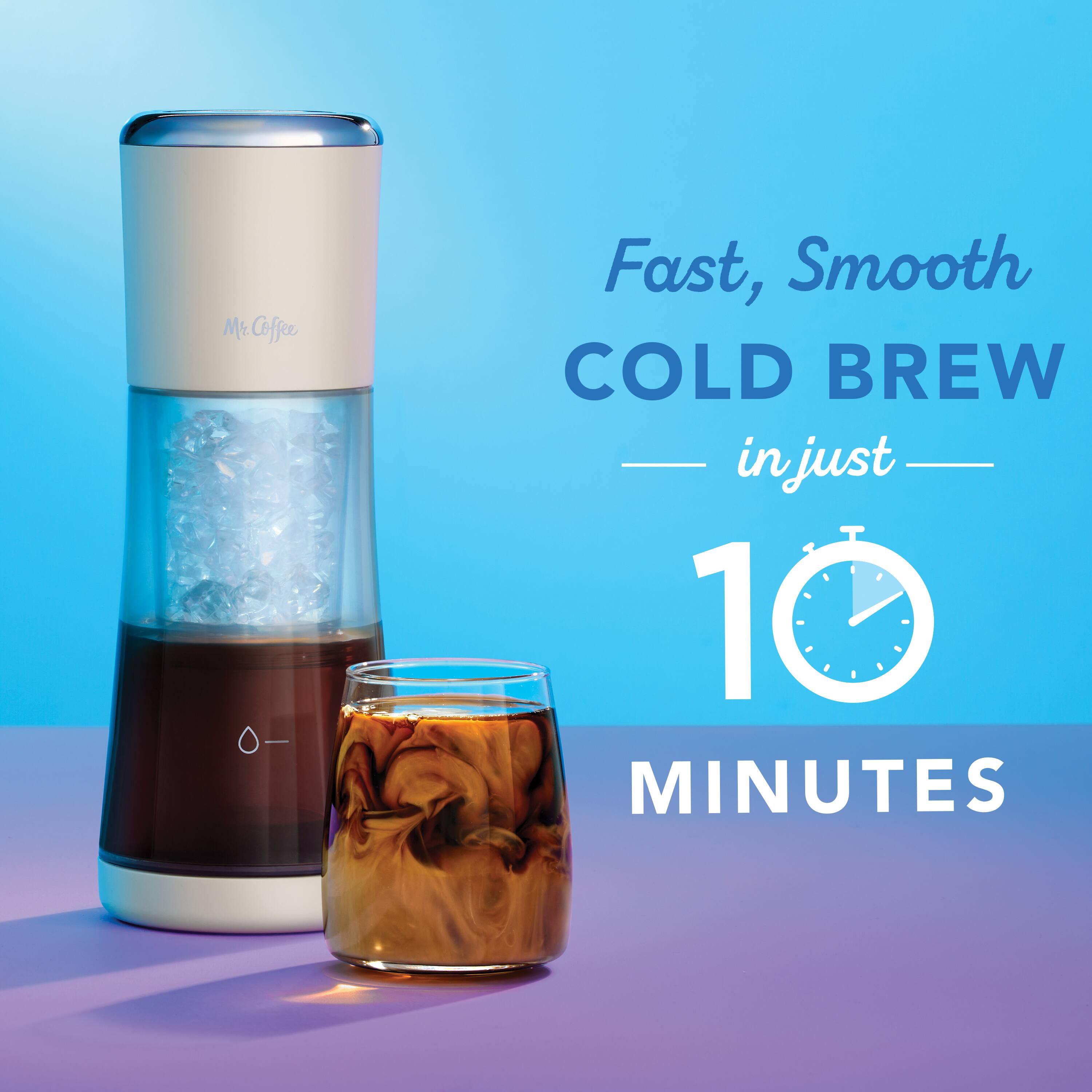 Mr. Coffee, Fast, Smooth COLD BREW in just 10 MINUTES