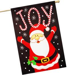 G128 - House Flag Joyful Santa — 28 x 40 in Blockout Polyester Christmas Flag - Assorted Colors