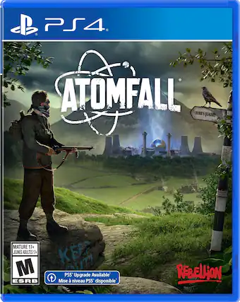 B PS4 ATOMFALL HOBB'S QUARRY MATURE 17+ JEUNES ADULTES 17+ M ESRB KEE ET! PS5 Upgrade Available Mise niveau PS5 disponible' REBELLiON - M (Mature 17+)