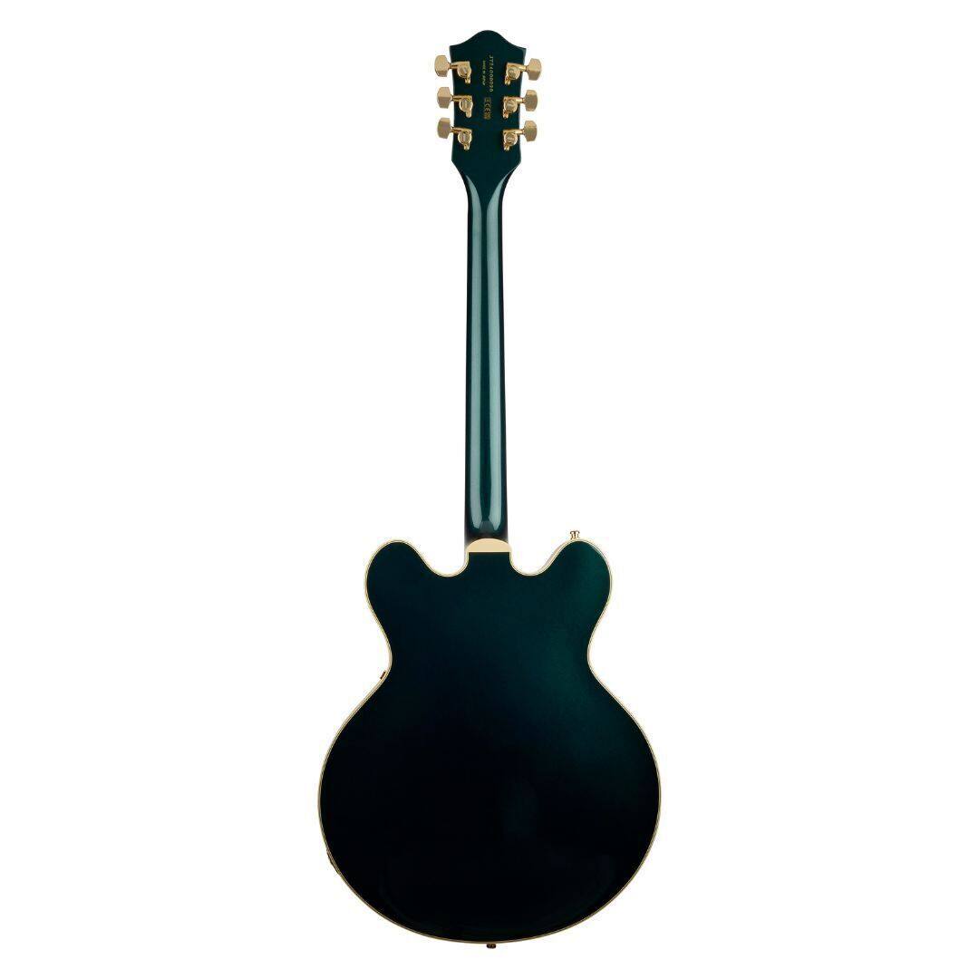 Angle. Gretsch - Gretsch Broadkaster LX Center Block with String-Thru Bigsby (Cadillac Green).